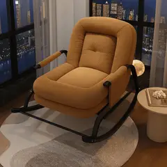 GENERICO - SILLA SILLON MECEDORA SOFA RECLINABLE PLEGABLE SALA TERRAZA JARDÍN CAMEL