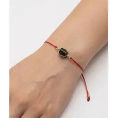 SM - Pulsera Turmalina Negra para la Protección - Hilo Rojo