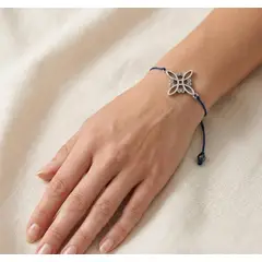 SM - Pulsera Nudo de Bruja para la Protección - Hilo Azul Marino