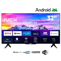 GENERICO - Televisor NEX 32 Pulgadas HD Smart TV Android 14 TVLED32S