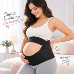 GENERICO - FAJA DE EMBARAZO I SOPORTE ABDOMINAL PRENATAL I AJUSTABLE I COLOR NEGRO