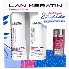 Lanosterin - Pack Lan Keratin Deep Care Shampoo + Acondicionador 300ml +aceite 47ml