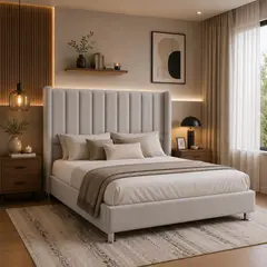 AMBIHOME - Dormitorio Veneto 2 plazas gris claro cabecera + box de Ambienta Home