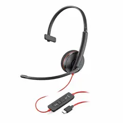 POLY - Auriculares Blackwire 3210: Cableado, Mono Y Con Cancelación De Ruido - Usb-C Y 3.5Mm