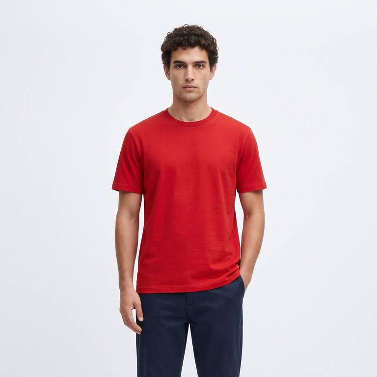 Polo Básico Hombre Algodón Regular Fit Rojo