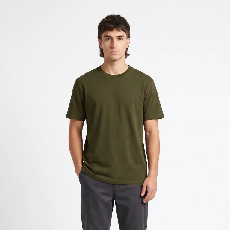 Polo Básico Hombre Algodón Regular Fit Verde Militar