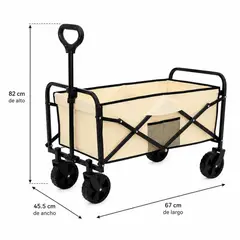 GENERICO - Carrito Plegable Multifuncional con Ruedas y Asa Retráctil Carrito Camping