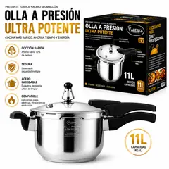 Valeska - Olla a presión de acero inoxidable 11 litros