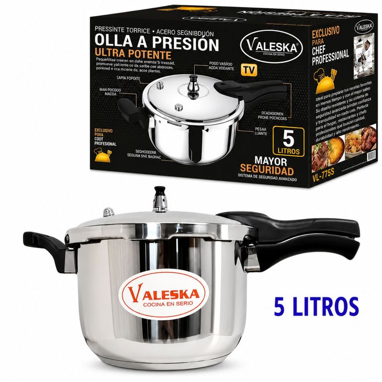 Olla a presión de acero inoxidable 5 litros
