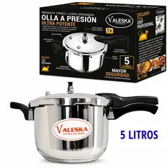 Valeska - Olla a presión de acero inoxidable 5 litros