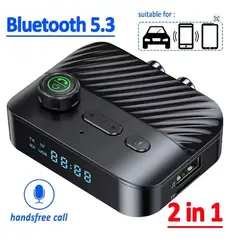GENERICO - TRANSMISOR Y RECEPTOR BLUETOOTH BT5.3, DISCO U ESTÉREO LED DE 3,5 MM