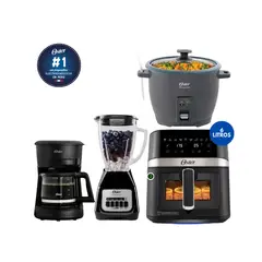 OSTER - Combo Freidora 6L + Arrocera 1.8L + Licuadora 1.5 L + Cafetera 5 Tazas