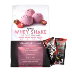 SYNTRAX - Proteina Whey Shake 5 LB - Strawberry Shake + 2 Sachet Diabolus