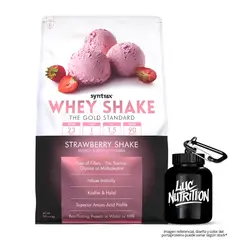 SYNTRAX - Proteina Whey Shake 5 LB - Strawberry Shake + Portaproteina