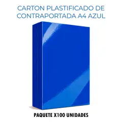 GENERICO - Carton Plastificado de Contraportada para Espiraladora Azul x100
