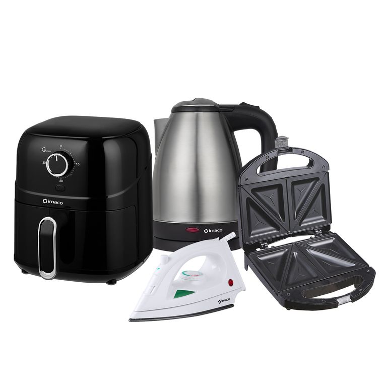 Cuatri-combo Freidora + Sandwichera + Hervidor + Plancha