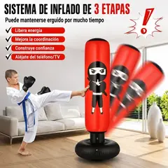 GENERICO - Poste de Boxeo Inflable Independiente para Niños y Adultos Entrenamiento de Karate y Taekwondo 1.55m