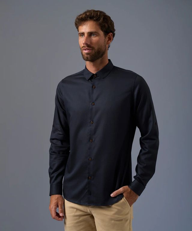 Camisa 100% Algodón Roll Up Hombre