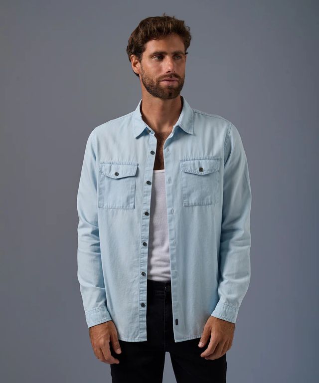 Camisa Denim 100% Algodón Hombre