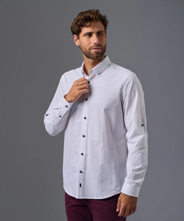 Camisa 100% Algodón Cuello Solapa Hombre