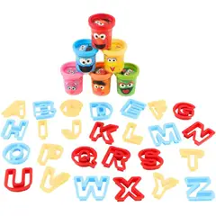 RED RIDGE - SET DE MASA MOLDEABLE PLAZA SESAMO 26 MOLDES DE LETRAS + 6 MASAS 340 G