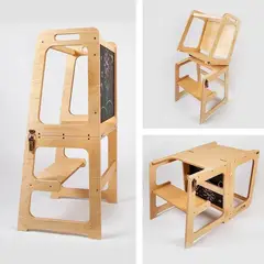 Babykiss - TORRE DE APRENDIZAJE 3 EN 1 DE MADERA PARA NIÑOS
