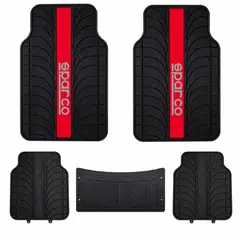 SPARCO - Piso Protector Premiun Universal De Auto Rojo 5Pcs