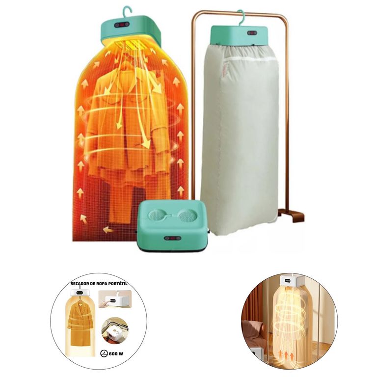 Secador de Ropa Plegable y Portátil de 600W — Dile Adios al tendedero y mal clima - Verde