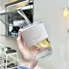 GENERICO - Vaso Premium de Vidrio para Infusion Blanco Minimalista