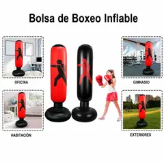 GENERICO - Pack 2 Postes de Boxeo Inflable Independiente para Niños y Adultos Entrenamiento de Karate y Taekwondo 1.55m