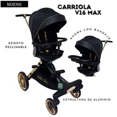 Stokker Baby - Coche Carriola Giratorio V16 Max Negro