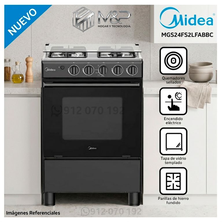 Cocina a Gas 4 Quemadores MGS24FS2LFABBC-PE NEGRO