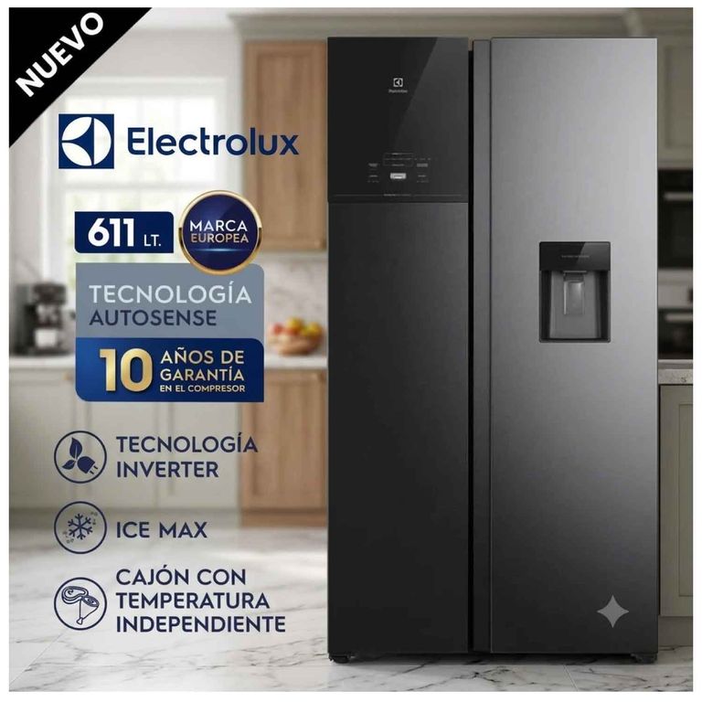 Refrigeradora Side By Side 611l Negro ERS65F2P5BB