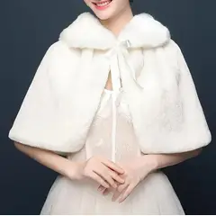 ARELYS - Abrigo Capa Mujer Blanco para Vestido