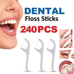 GENERICO - Pack x240 Hilos Dentales Con Mango Y Estuche Rigido Portatil - Limpieza Interdental