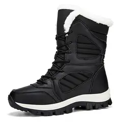 DANWEILE - Botas de nieve cálidas de caña alta para mujer Negro