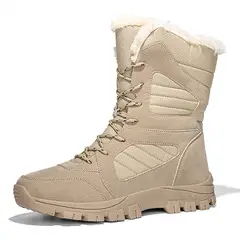 DANWEILE - Botas de nieve cálidas de caña alta para mujer Negro