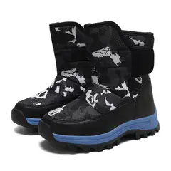 DANWEILE - Botas de nieve cálidas de caña alta para niños Negro