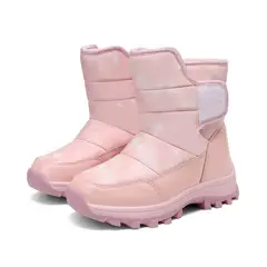 DANWEILE - Botas de nieve cálidas de caña alta para niños Negro