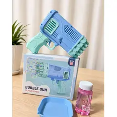GENERICO - PISTOLA DE BURBUJAS AUTOMATICA 32 AGUJEROS - AZUL