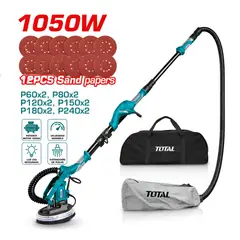 TOTAL - Lijadora de Techo y Pared para Drywall 1050W 215mm Telescópica con Aspiración TWS10501