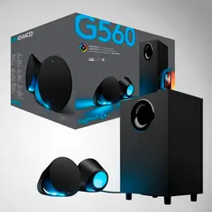 LOGITECH - Parlantes gamer Bluetooth G560 RGB 2.1 con subwoofer, USB
