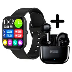 LENOVO - Combo Smartwatch Vidvie SW1618 Negro + Audífonos LP40 Pro Negro