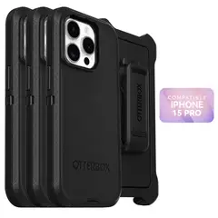CASE - 3 Cases Otterbox Defender Compatibles con Iphone 15 Pro