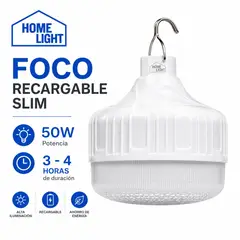 HOME LIGHT - Foco LED Recargable 50W Slim Alta Iluminación 3-4 Horas