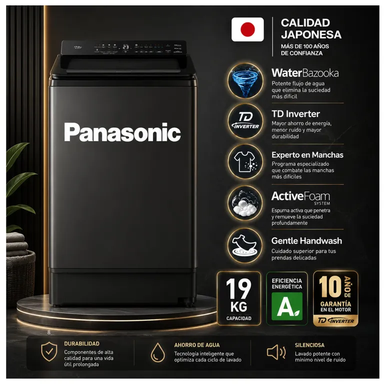 Lavadora 19 Kg NA-FD19X3BRH Power Wash Series Automática