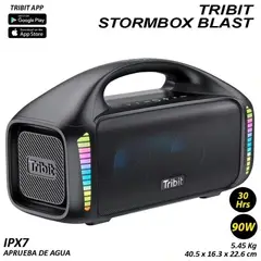 TRIBIT - Parlante Bluetooth StormBox Blast 90W Original y Hasta 30h de bateria