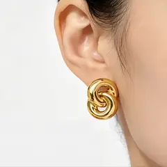 GENERICO - Aretes de Acero Inoxidable Bruna dorados