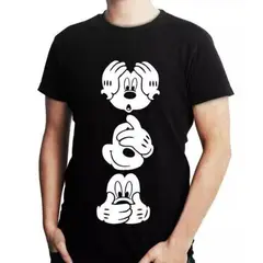 NEBULA - Polo Hombre Caras Mickey Mouse - Negro