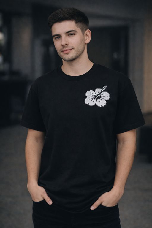 Polo Hombre Flor de Maga - Negro
